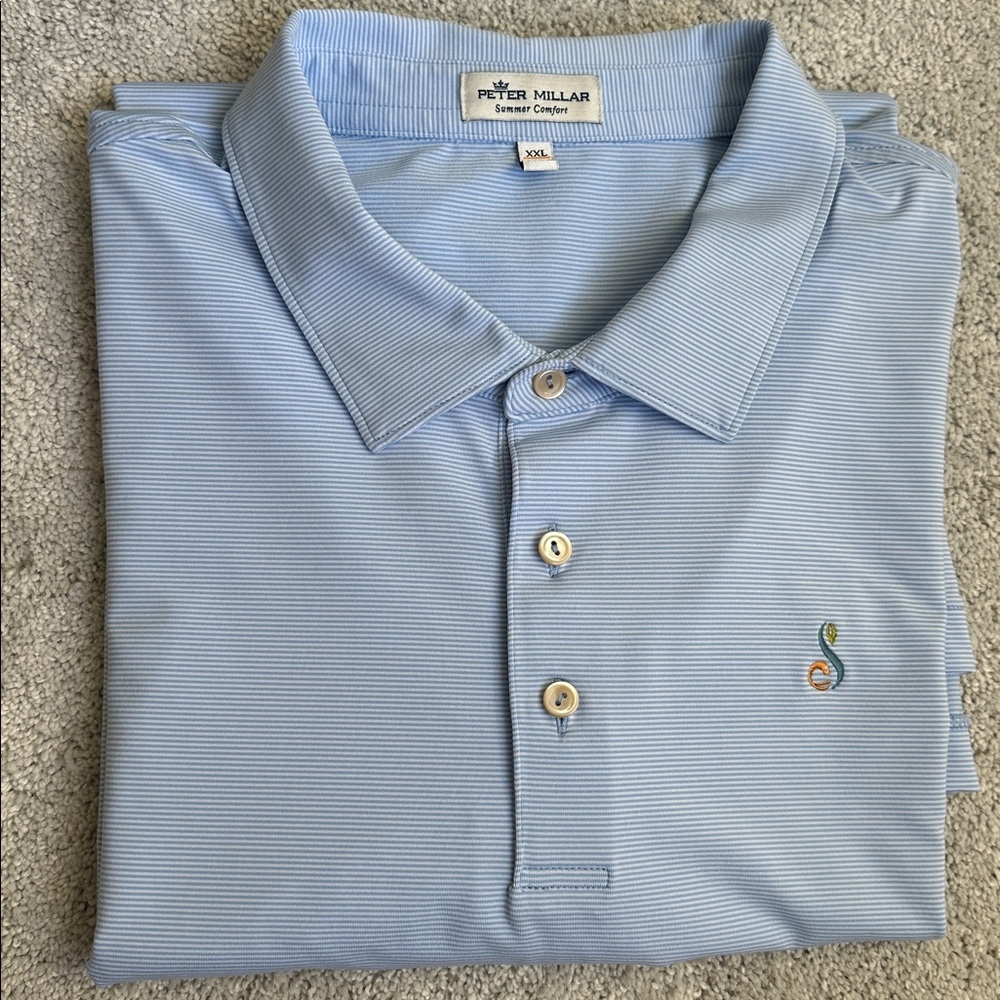 Peter Millar Men’s Performance Summer Comfort Sky Blue Polo